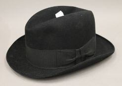 A boxed vintage Dunn and Co homburg.