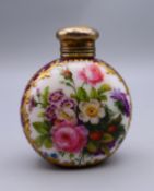 A Victorian painted porcelain scent bottle. 6.5 cm high.