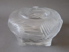 A Lalique glass vase, signed Lalique R France. 21 cm diameter.