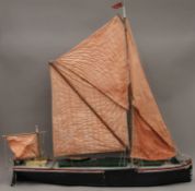 A large model of a Thames barge. 110 cm long.