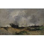 CHARLES EYLES, Norfolk Country Scene, oil on board, dated 1902, framed. 25 x 15 cm.