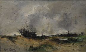 CHARLES EYLES, Norfolk Country Scene, oil on board, dated 1902, framed. 25 x 15 cm.