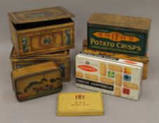 A box of vintage tins