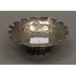 A Mappin and Webb silver bon-bon dish. 12.5 cm diameter.