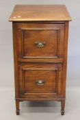 An early 20th century walnut filing cabinet. 49.5 cm wide.