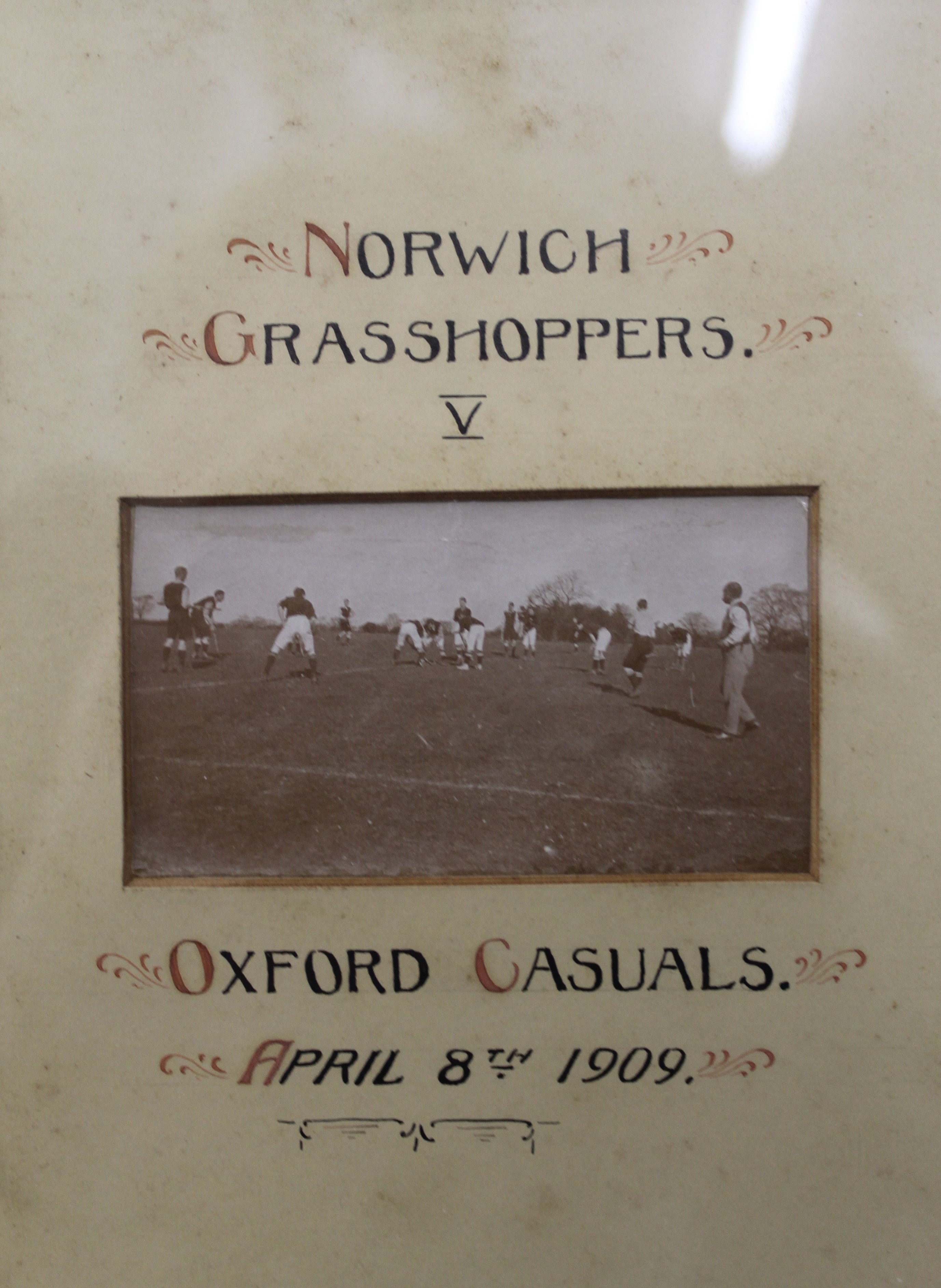 Original photographs Norwich Hockey 1909, Grasshoppers versus Oxford Casuals,