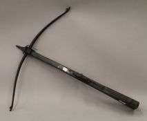 An 18th century stonebow. 78 cm long.