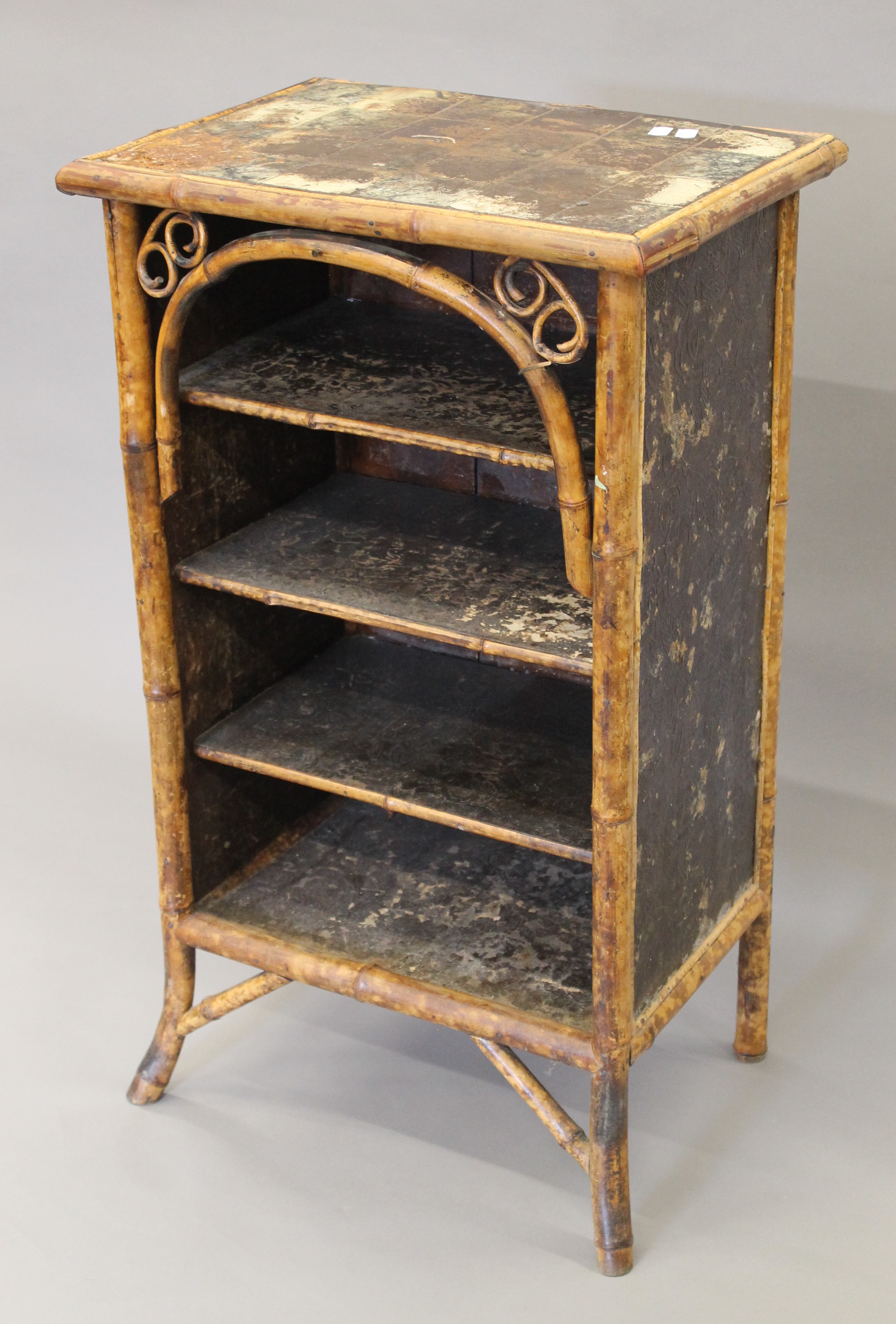 A Victorian bamboo bookcase. 53 cm wide. - Image 6 of 6