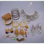 A collection of Indian wedding jewellery.