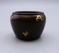 A miniature Chinese gold splash bronze censer. 2.5 cm high.