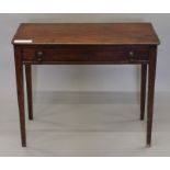A 19th century mahogany single drawer side table. 83 cm wide.