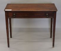 A 19th century mahogany single drawer side table. 83 cm wide.