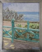 ADAM JO (20th/21st century), Brighton Seafront, oil on board. signed, framed. 18.5 x 23.5 cm.