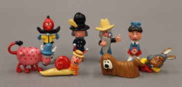 A boxed set of die cast The Magic Roundabout figures. The box 25.5 cm wide.