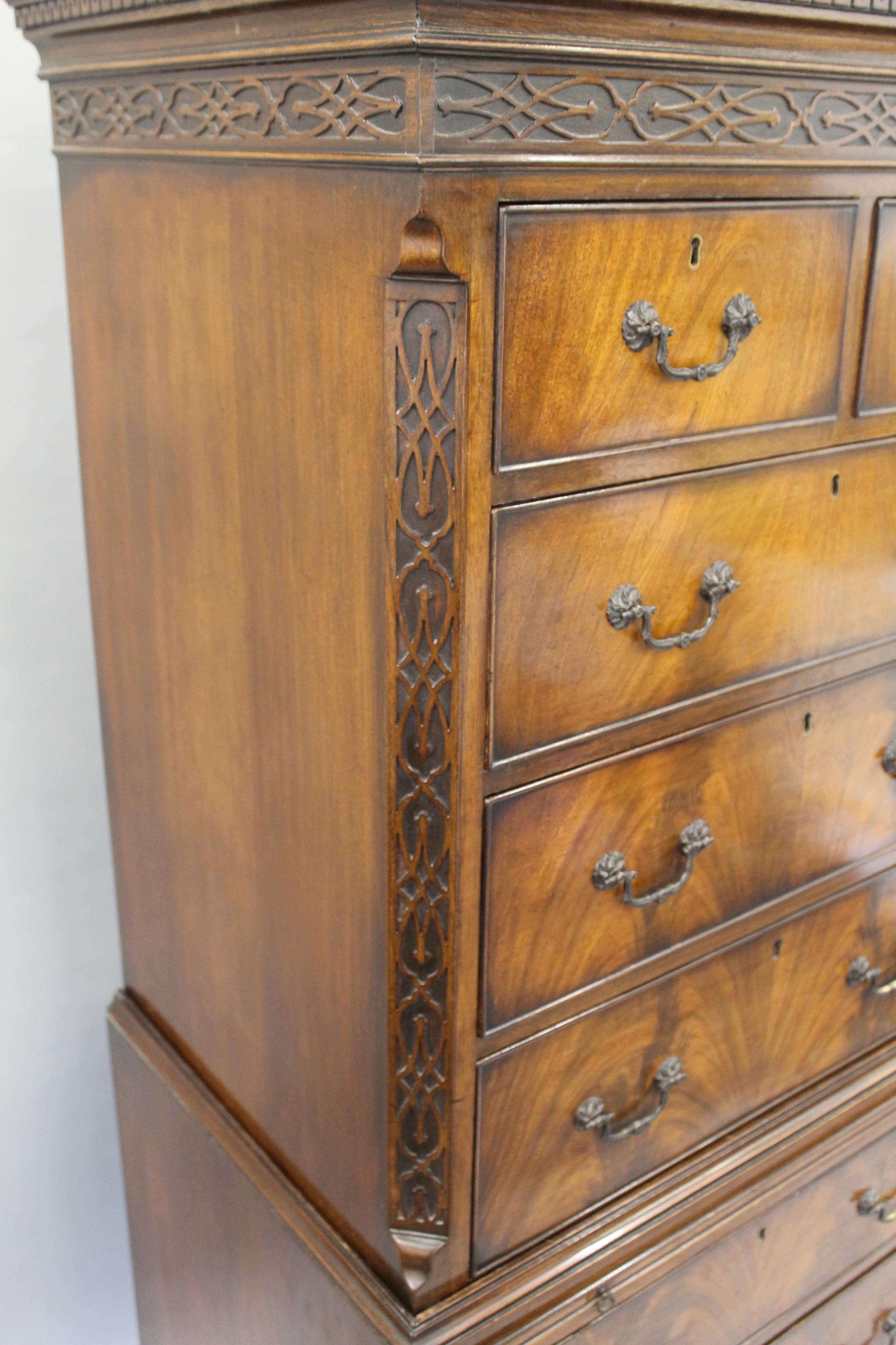 A modern mahogany chest on chest. 75.5 cm wide x 170.5 cm high. - Image 4 of 8