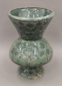 A large Della Robbia pottery vase. 32 cm high.