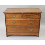 A Victorian walnut chest of drawers. 106 cm wide.