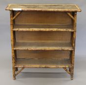 A Victorian bamboo bookcase. 91 cm wide.