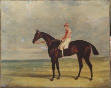 A Horse with Jockey Up, print, unframed. 25 x 20 cm.