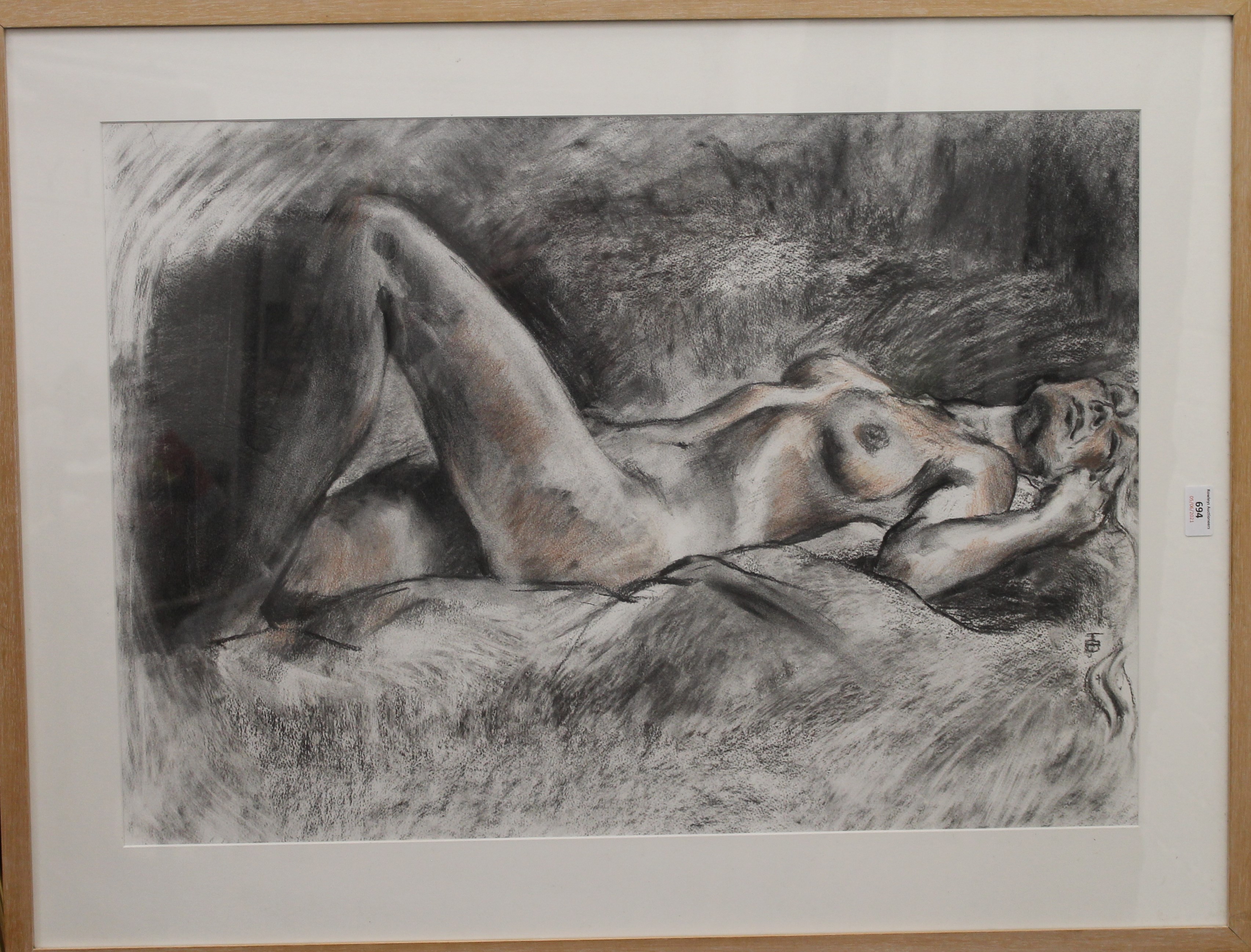 JANEY BOSTON, Marianne, pencil and pastel, framed and glazed. 78 x 54.5 cm. - Image 2 of 3