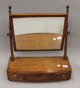 A 19th century mahogany three drawer toilet mirror. 49.5 cm wide.