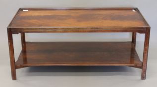 A modern mahogany two-tier coffee table. 120 cm long.
