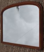 A Victorian oak overmantle mirror. 106 cm wide x 81.5 cm high.