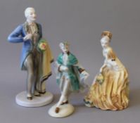 Three Goldscheider figures. The largest 23.5 cm high.