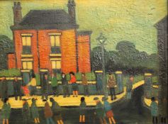 ALLEN (20th century), Street Scene, oil on canvas, framed. 39 x 29 cm.