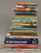 A box of railway books.