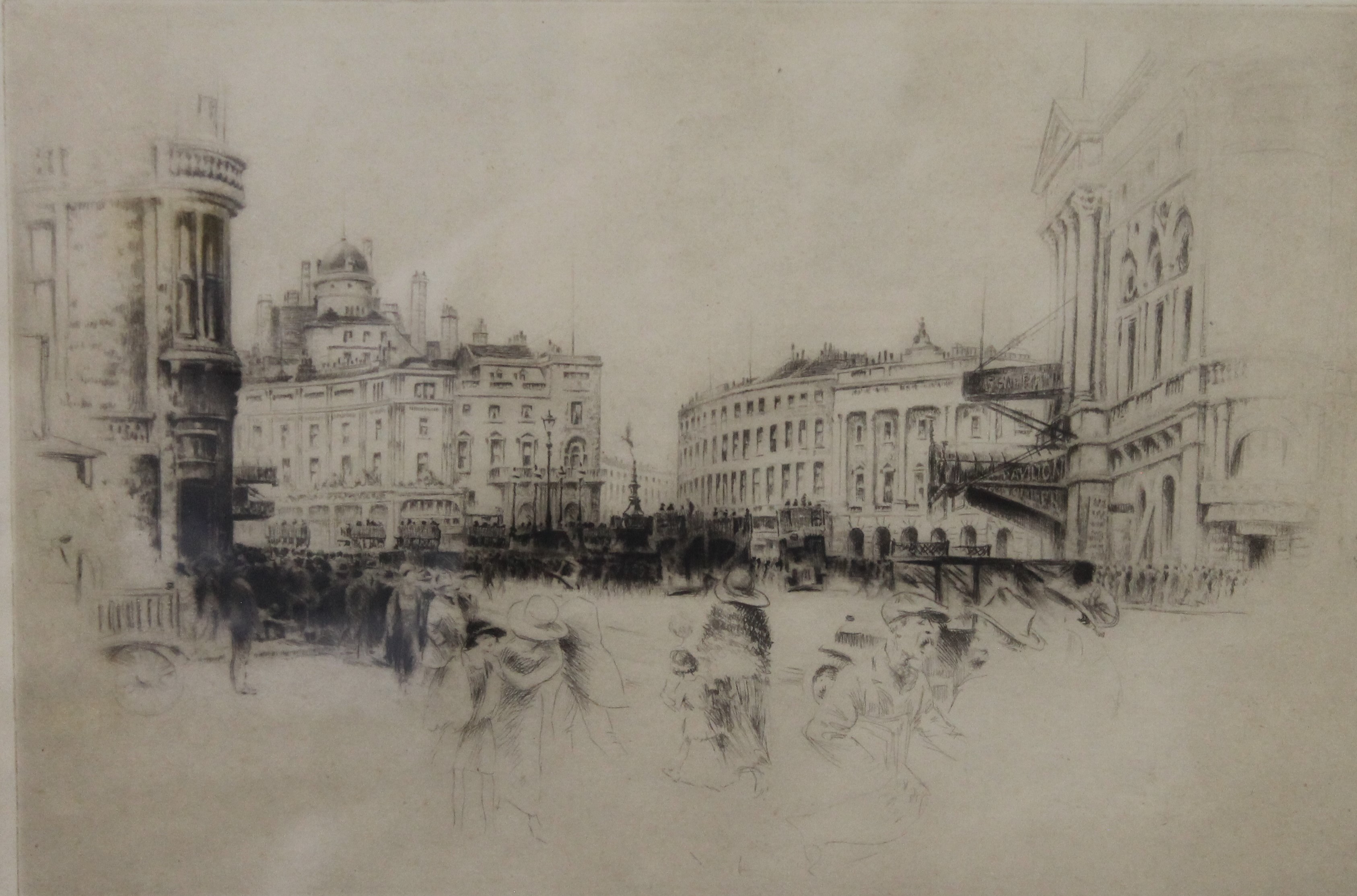 FREDERICK ARTHUR FARRELL (1882-1935) British, Piccadilly Circus, etching,