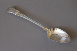A Victorian silver King's pattern basting spoon. 30 cm long.