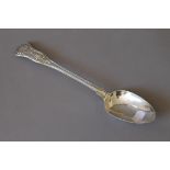 A Victorian silver King's pattern basting spoon. 30 cm long.