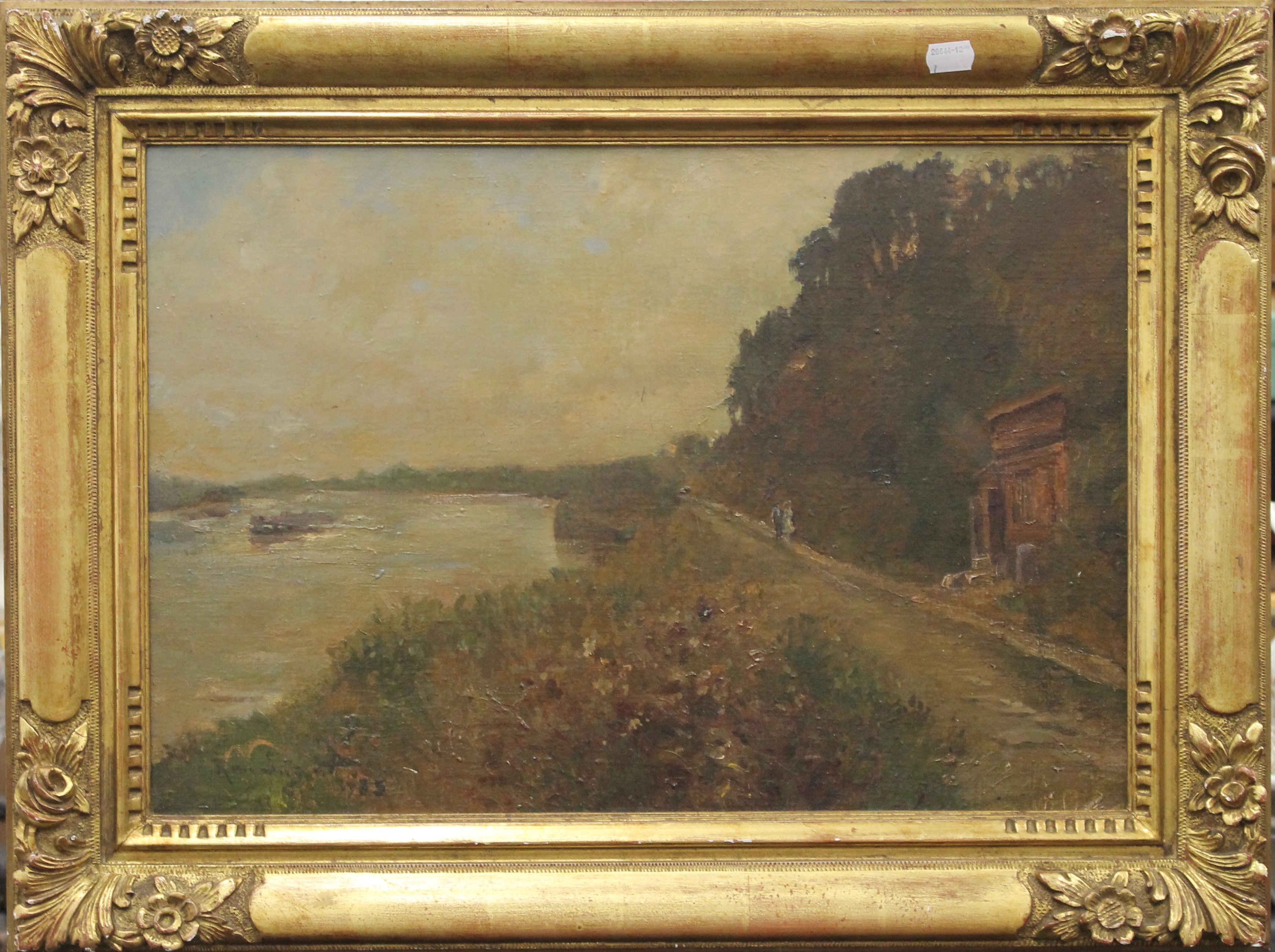 RAY SINGOT, Figures beside a Lake, oil on canvas, signed and dated 1935, framed. 53.5 x 36.5 cm. - Image 2 of 4