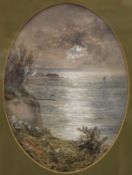 F WALTERS, Coastal Scene, watercolour, signed, framed and glazed. 20 x 27 cm.