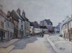 G A GUNN, Street Scene, watercolour, signed, framed and glazed. 39.5 x 29.5 cm.