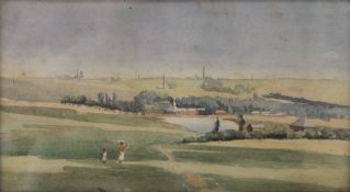 FLORENCE EVELYN, British, View of Krugersdorp from our Tents, watercolour, dated 1904,