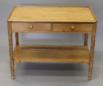 A Victorian pine washstand. 91 cm wide.