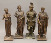 Four plaster prototype figures commissioned for the MGM film Quo Vadis, Leo Genn as Petronius,