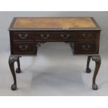 An early 20th century mahogany writing table. 106 cm wide.