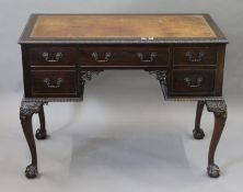 An early 20th century mahogany writing table. 106 cm wide.