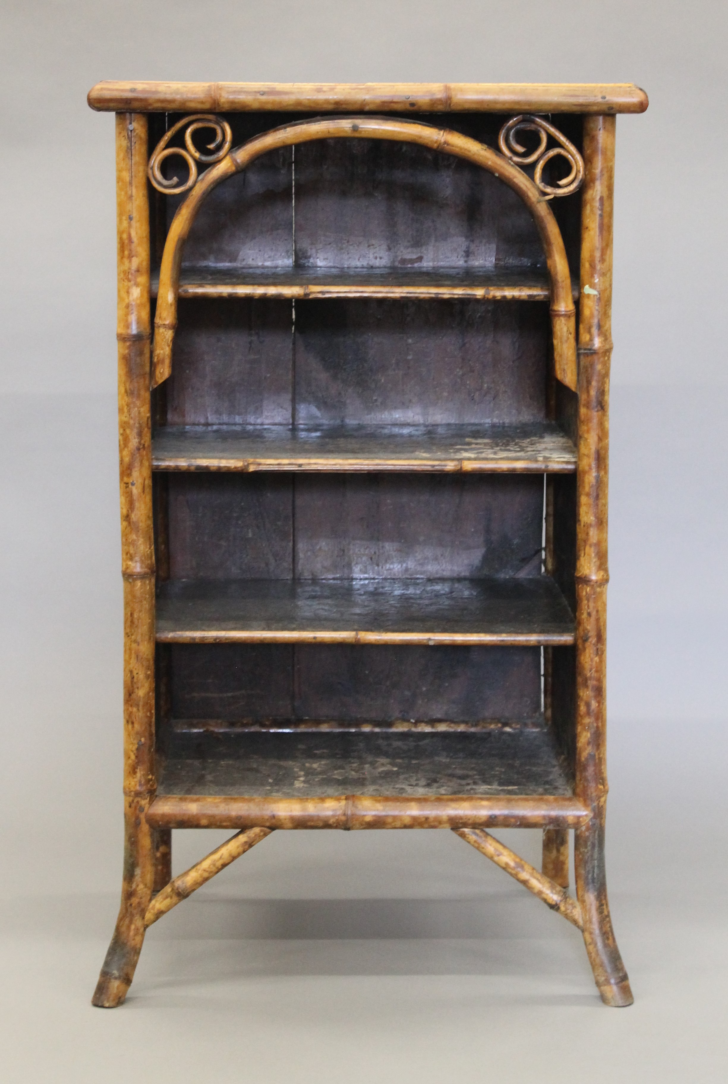 A Victorian bamboo bookcase. 53 cm wide. - Image 2 of 6