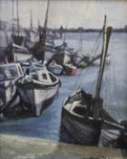K PARSONS (20th century) British, Newlyn Harbour, oil on canvas, signed,