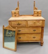 A Victorian pine dressing table. 100 cm wide.