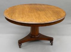 A Victorian mahogany tilt top breakfast table. 119 cm diameter.