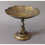 A silver gilt tazza. 16 cm high.