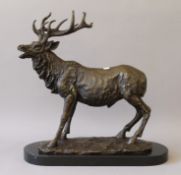 A bronze model of a stag. 40.5 cm high.