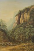 JOYCE GARNER (Australian), And the Walls of the Valley will Glow, oil on board, signed,