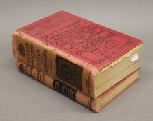 Two volumes of Kelly's directory, one Suffolk 1929 and the other Essex and Hertfordshire 1933.