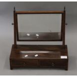 A 19th century two drawer mahogany toilet mirror. 47 cm wide.